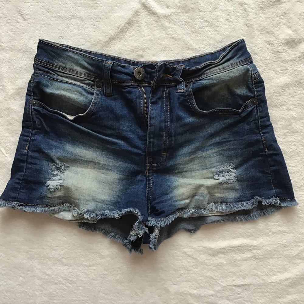 U2B Urban Basics distressed jean shorts